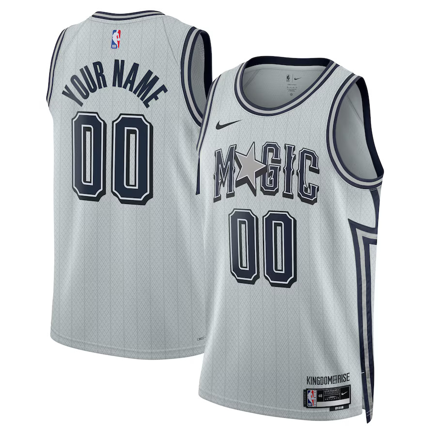 Men Orlando Magic Nike Silver City Edition 2024-25 Custom Swingman NBA Jersey->customized nba jersey->Custom Jersey